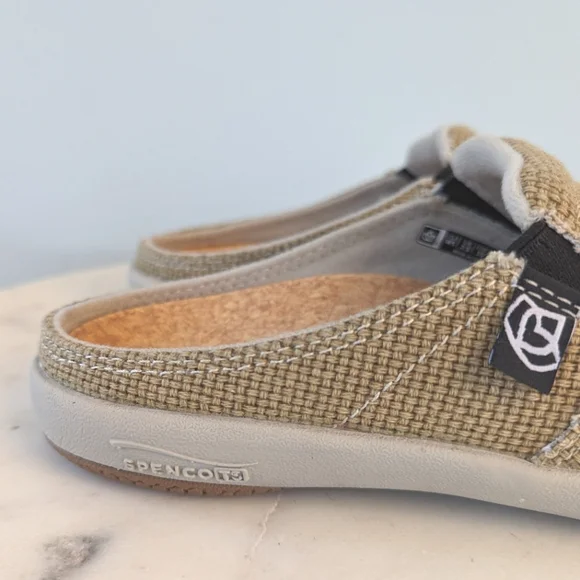 Spenco Siesta Tan Woven Slide Clogs Casual Comfort Shoes - Picture 8 of 14